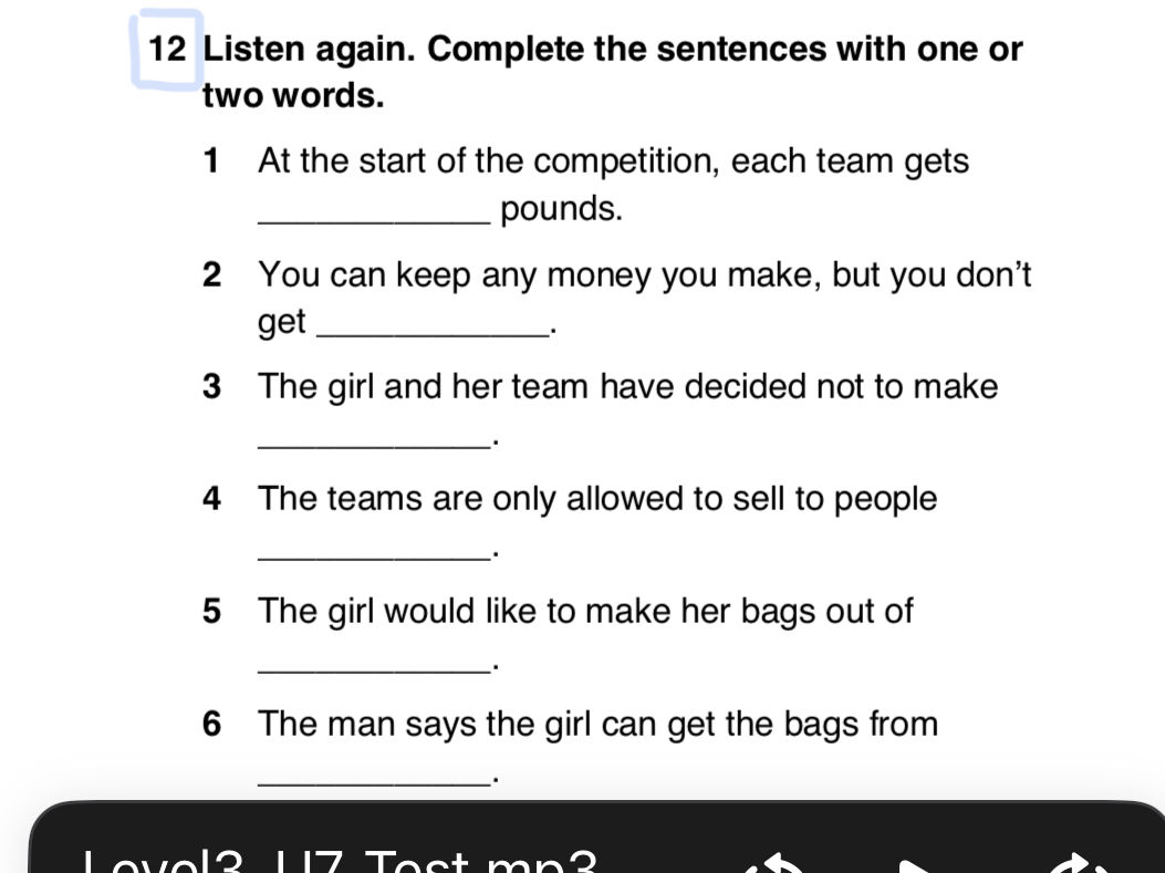 12 Listen Again Complete The Sentences With StudyX