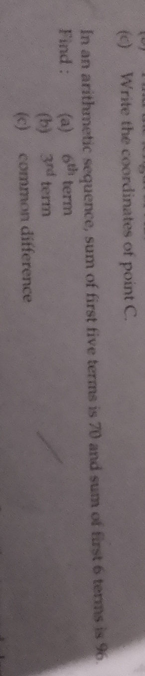 C Write The Coordinates Of Point C In An Studyx