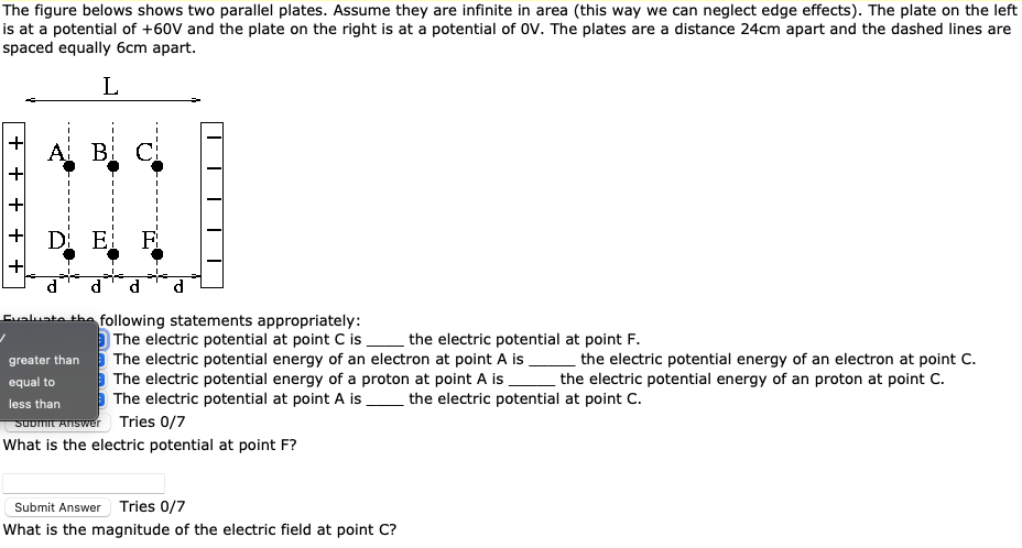 The figure belows shows two parallel plates | StudyX