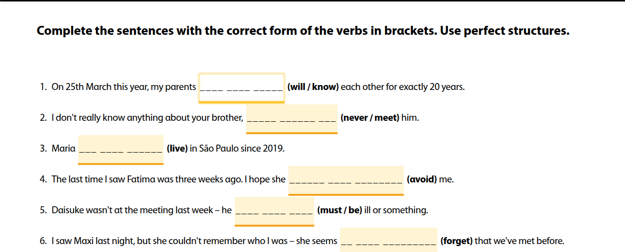 Complete the sentences with the correct form | StudyX
