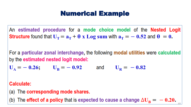 An estimated procedure for a mode choice | StudyX