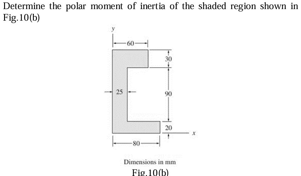 Determine the polar moment of inertia of the | StudyX