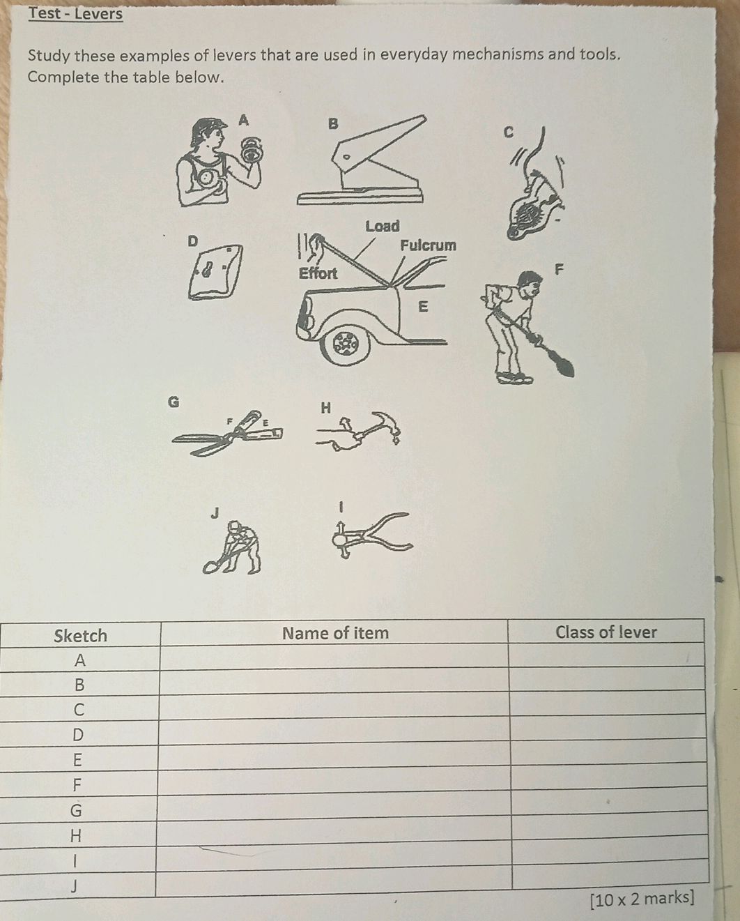 Study these examples of levers that are used | StudyX