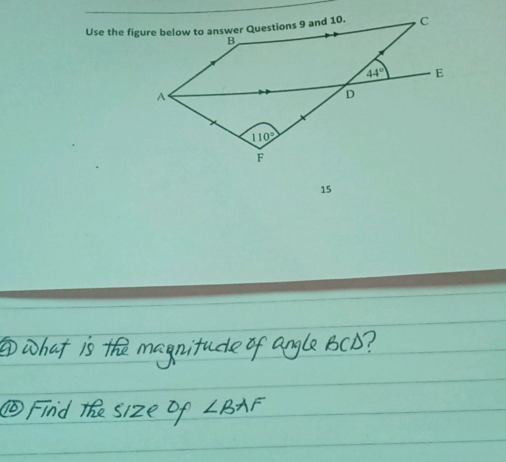 Use the figure below to answer Questions 9 | StudyX