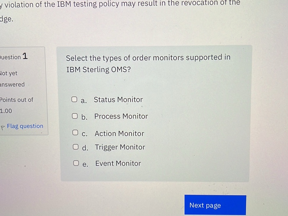 Select the types of order monitors supported