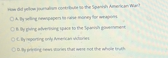 How did yellow journalism contribute to the StudyX