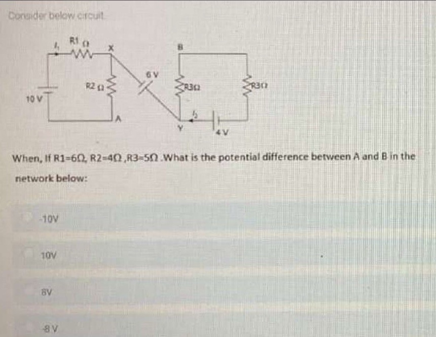 Consider below circuit When, If R1=6Ω, | StudyX