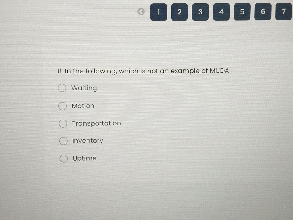 Muda Inmotion 11. In the following, which is not an | StudyX