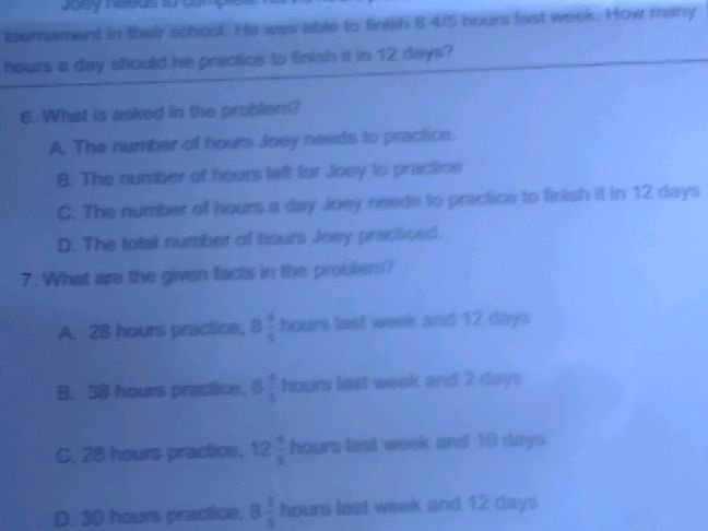 What is asked in the problem? A. The number