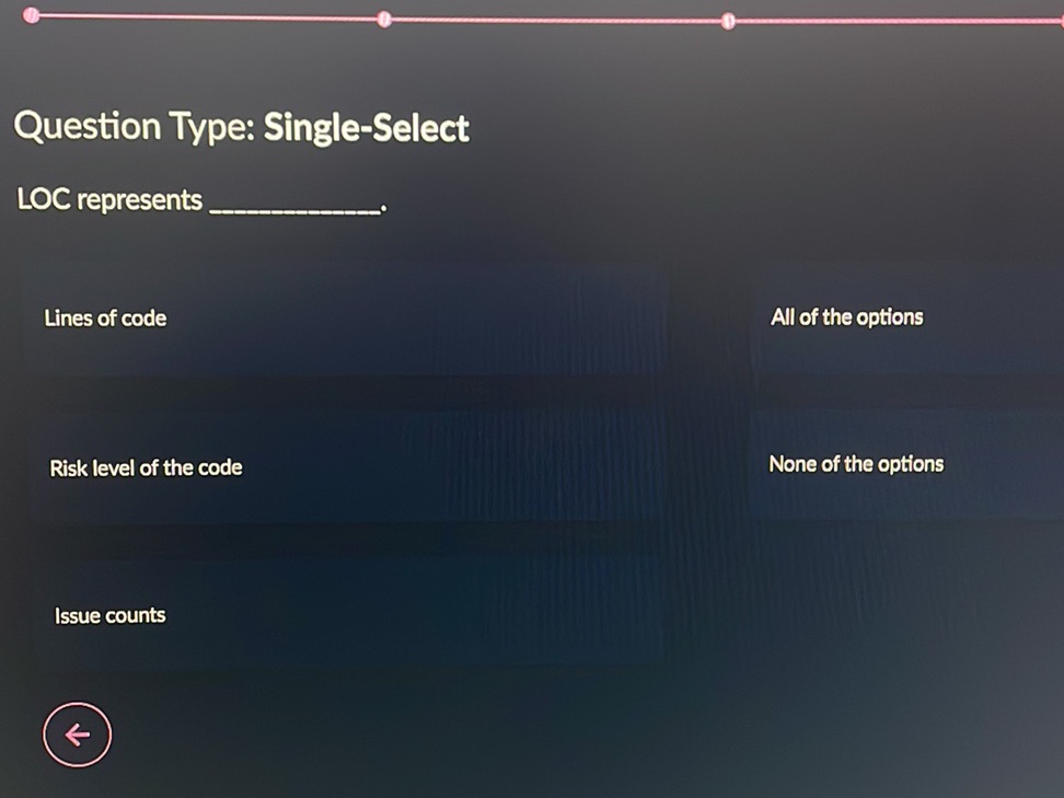 Question Type: Single-Select LOC represents | StudyX