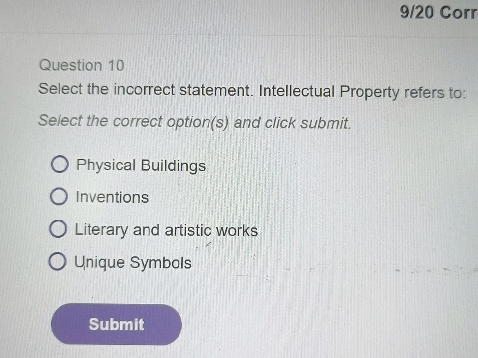Question 10 Select the incorrect statement. | StudyX