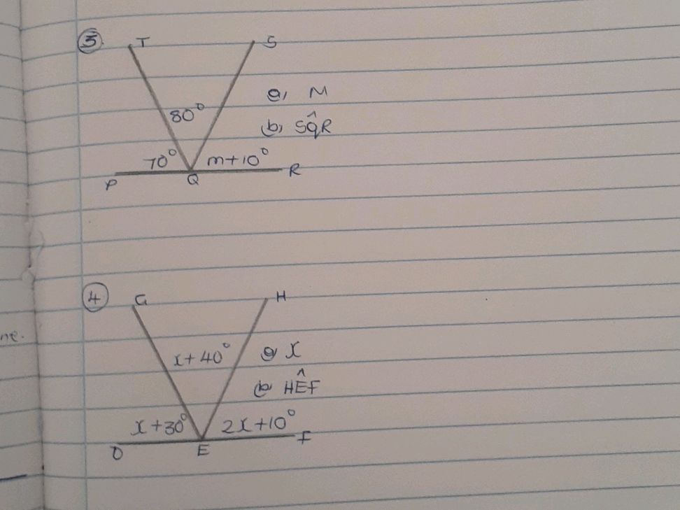 5 80° 70° m+10° a) M b) SQR 4 X+40° a) X b) | StudyX