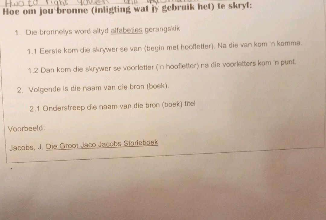 Hoe Om Jou Bronne inligting Wat Jy Gebruik hoe-om-jou-bronne-inligting-wat-jy-gebruik