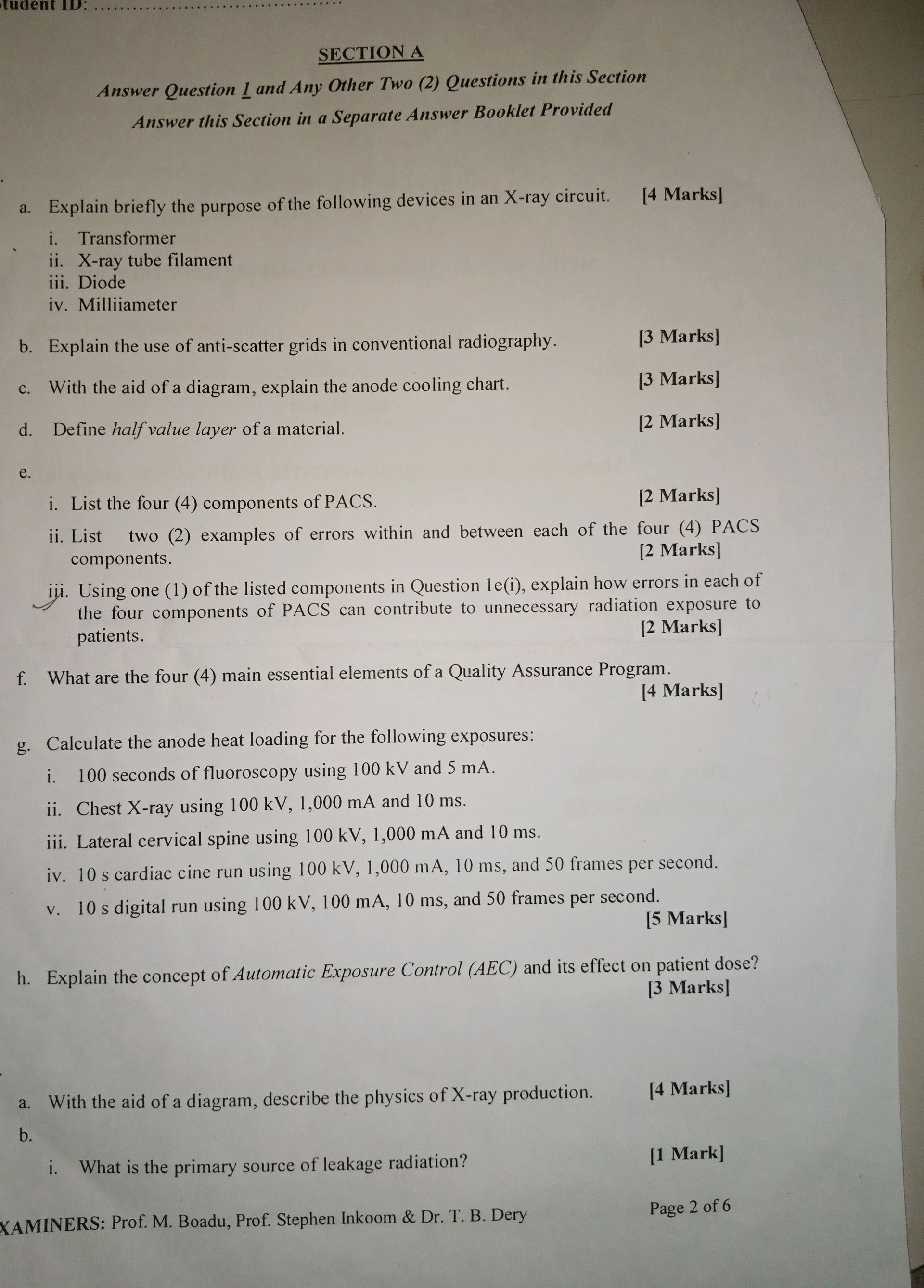 SECTION A Answer Question 1 and Any Other | StudyX