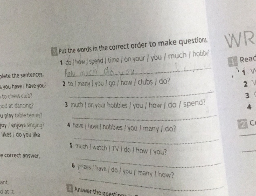 Put the words in the correct order to make