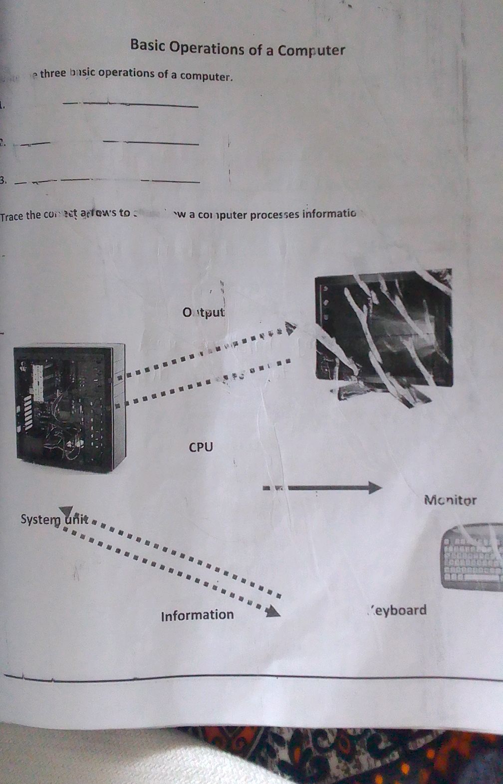 Basic Operations of a Computer e three basic | StudyX