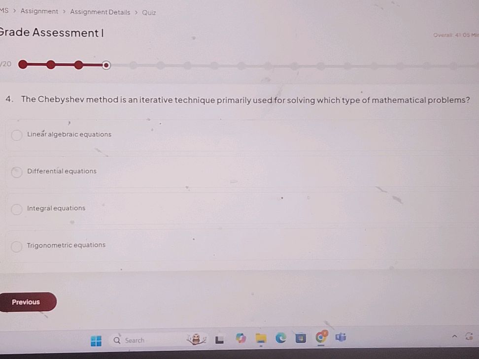 The Chebyshev Method Is An Iterative