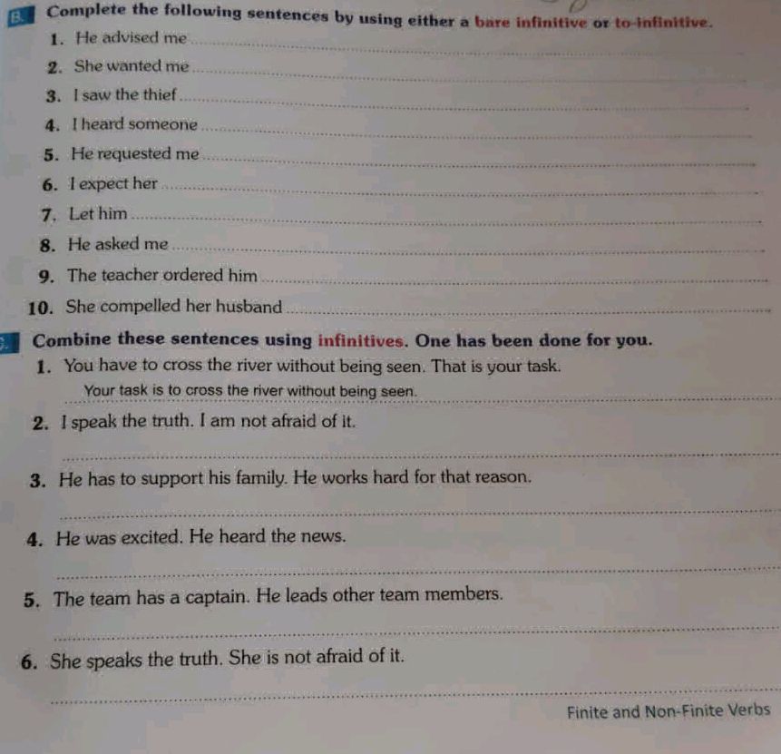 B. Complete the following sentences by using | StudyX