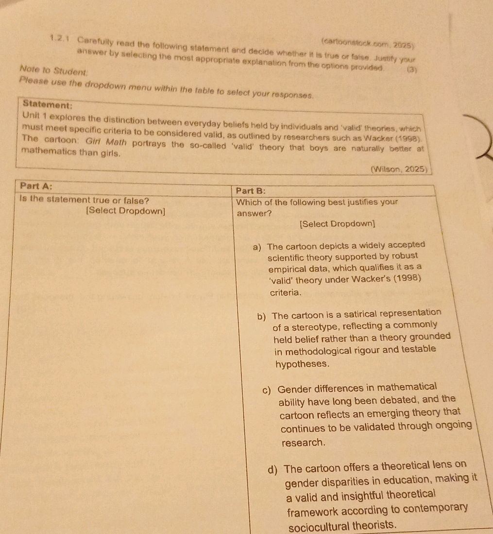 1.2.1 Carefully read the following statement | StudyX