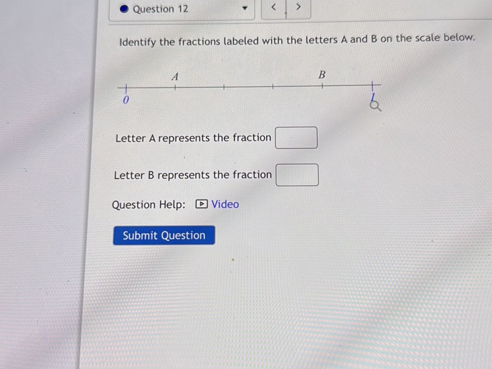 Identify the fractions labeled with the