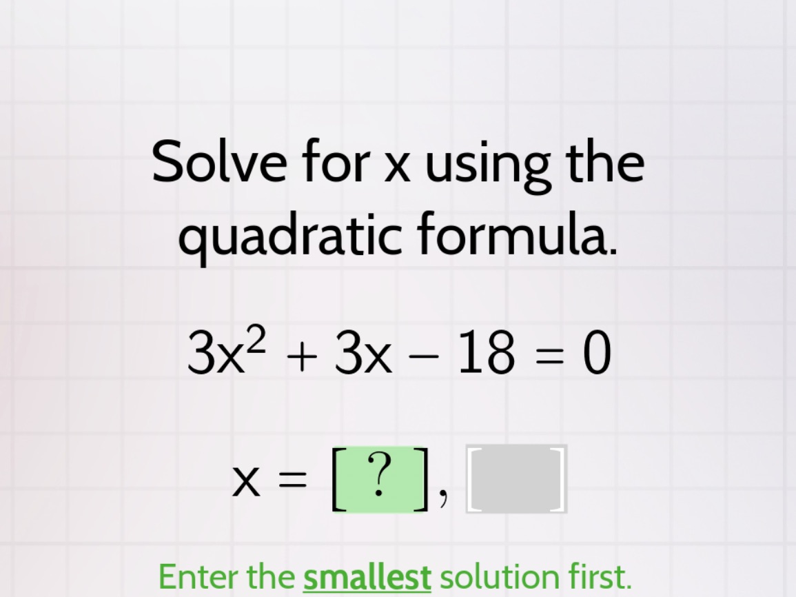Solve for x using the quadratic formula. | StudyX