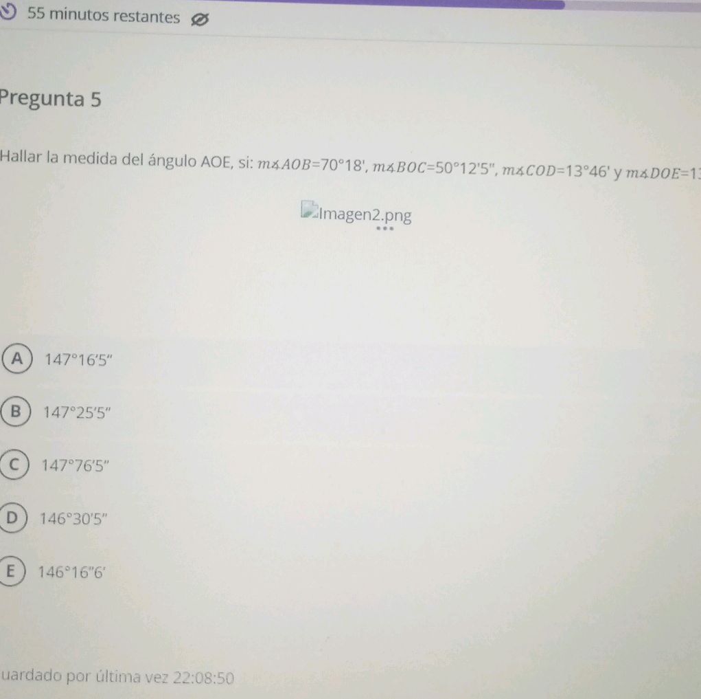 Hallar la medida del ángulo AOE, si: $m AOB | StudyX