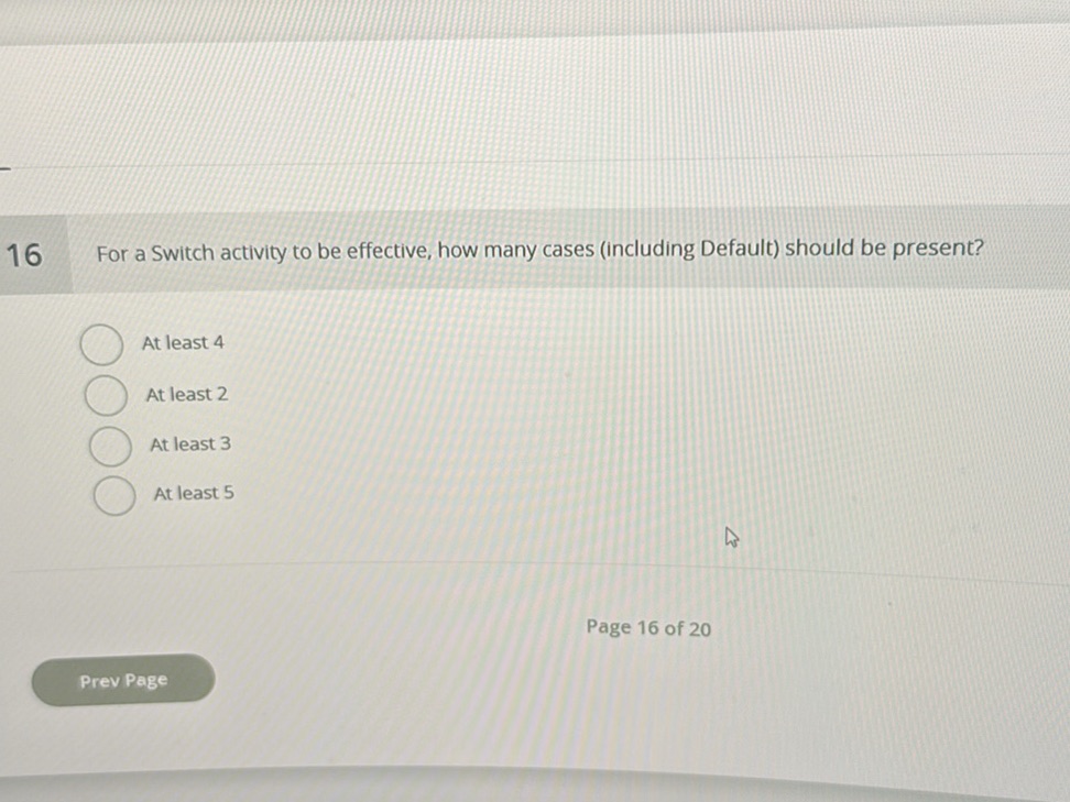Switch Counting Activity 16 For a Switch activity to be effective, | StudyX