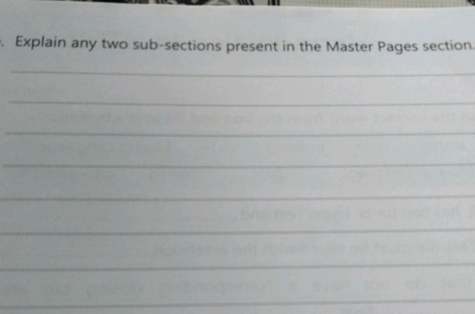 Explain any two sub-sections present in the | StudyX