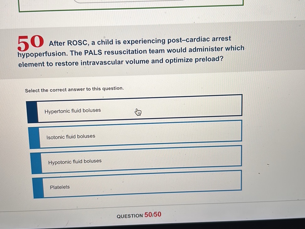 After ROSC, a child is experiencing