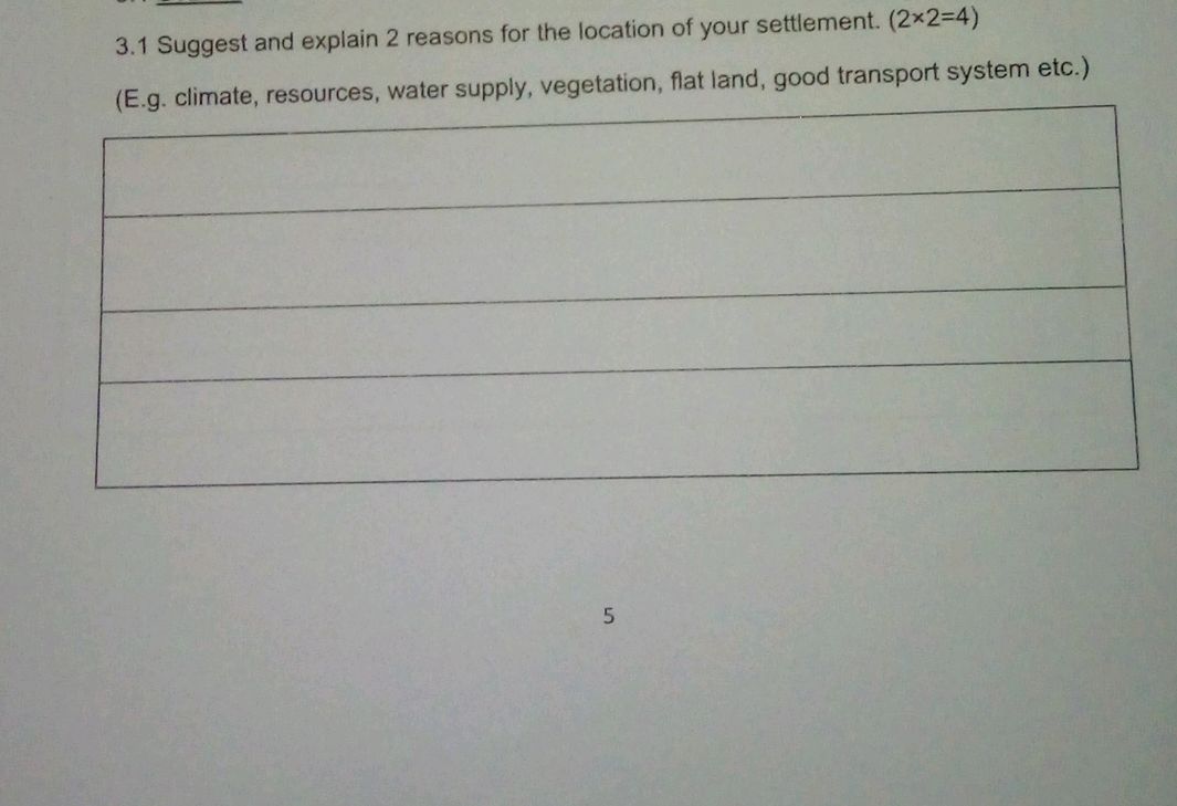 3.1 Suggest and explain 2 reasons for the