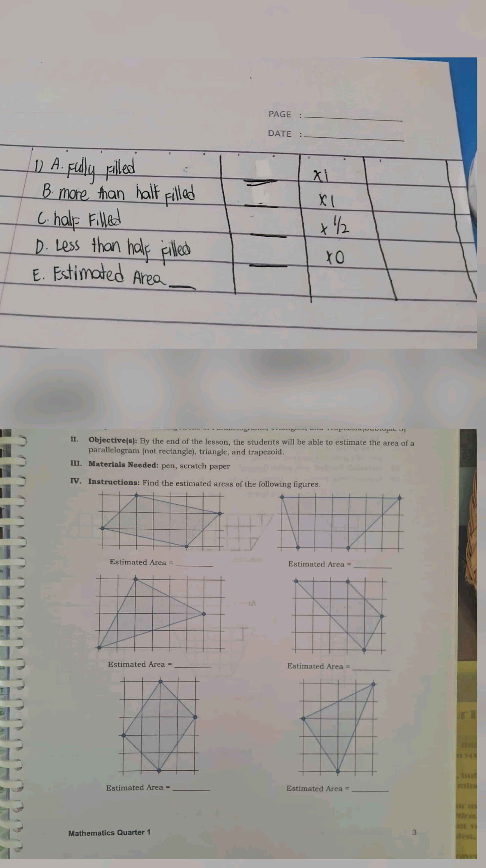 1) A. Fully filled B. more than half Filled | StudyX
