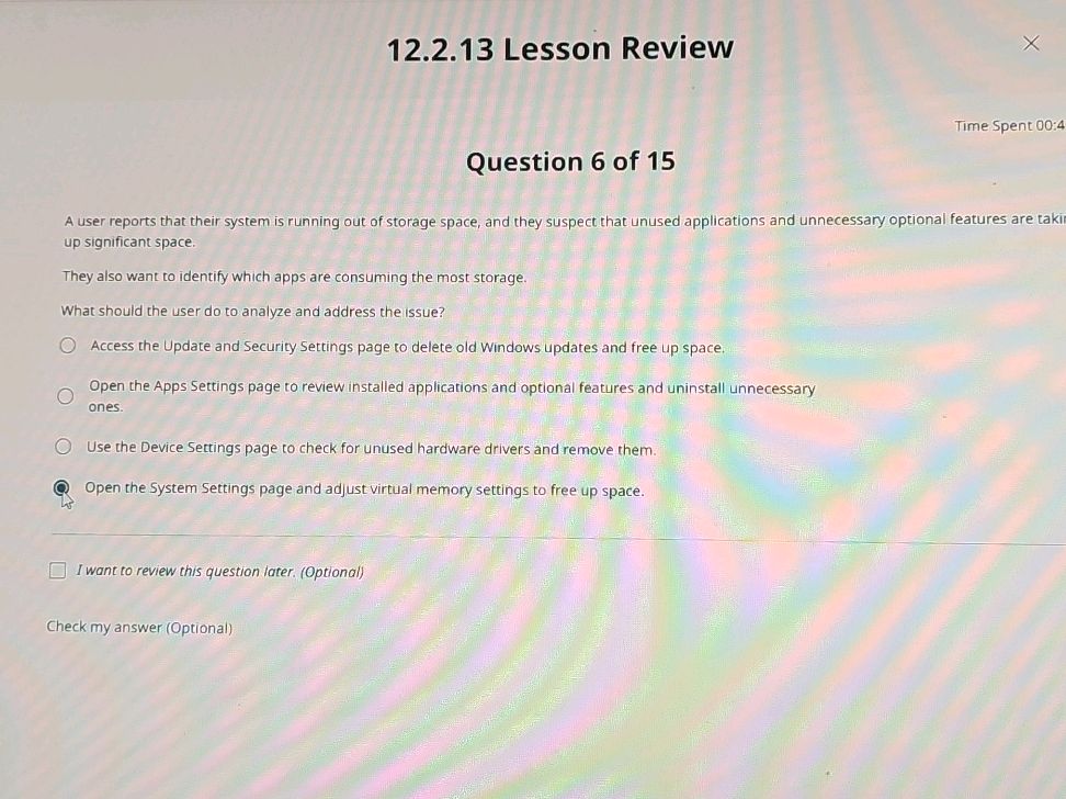 12.2.13 Lesson Review Time Spent 00:4