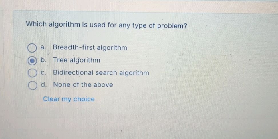 Which algorithm is used for any type of