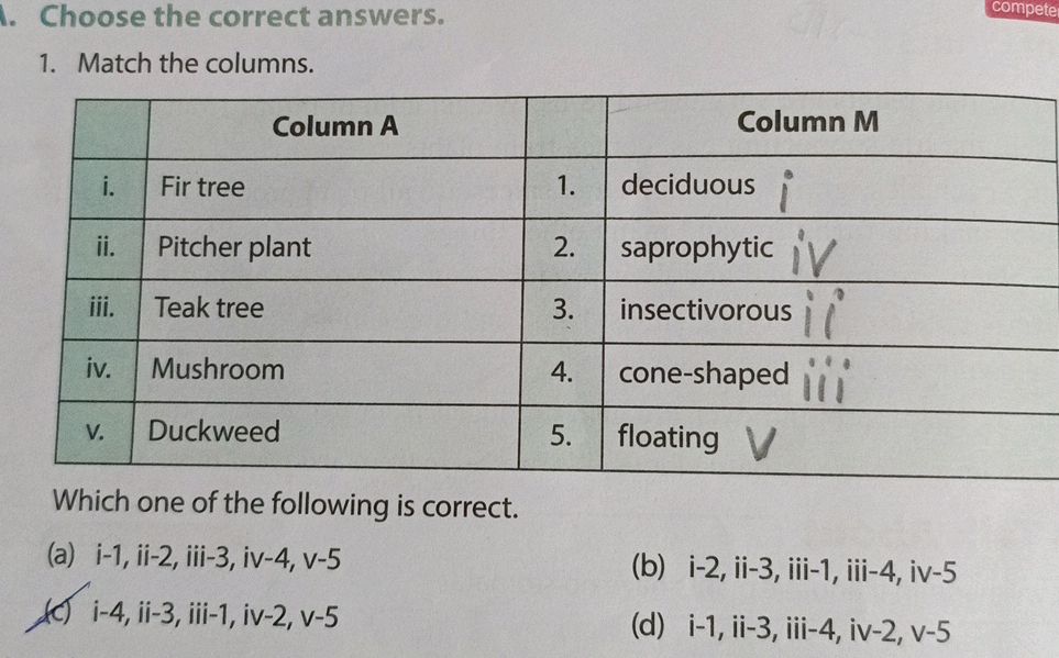 Choose the correct answers. Compete 1. | StudyX