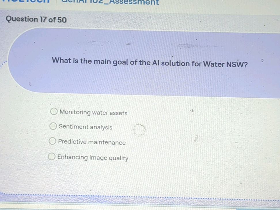 Question 17 of 50 What is the main goal of | StudyX