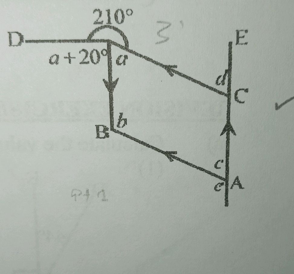 The diagram shows angles labeled $a$, | StudyX