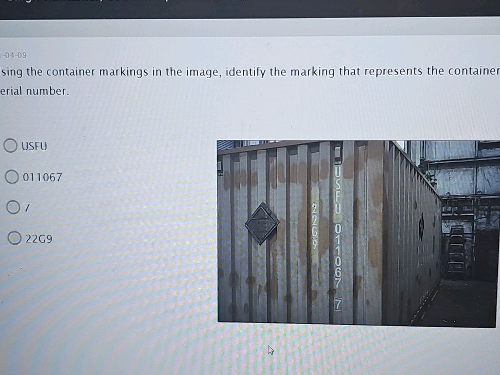 Using the container markings in the image, | StudyX