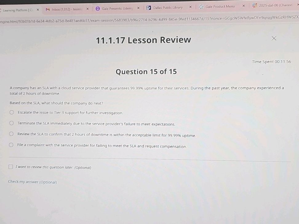 11.1.17 Lesson Review Time Spent 00:11:56
