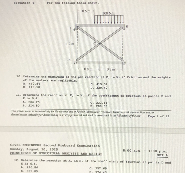 Situation 4. For the folding table shown, | StudyX