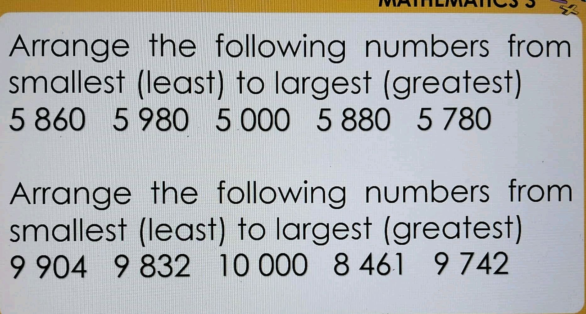 Arrange the following numbers from smallest | StudyX