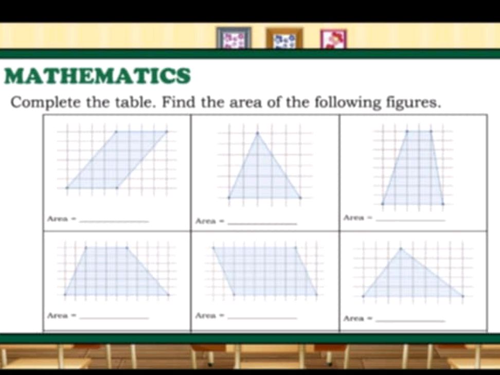 MATHEMATICS Complete the table. Find the