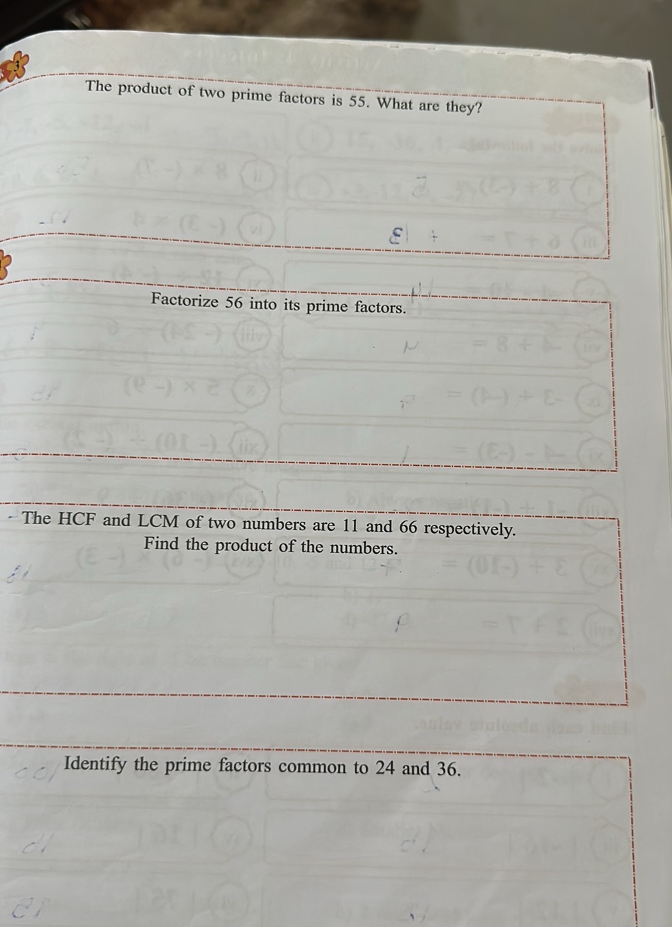 The product of two prime factors is 55. What