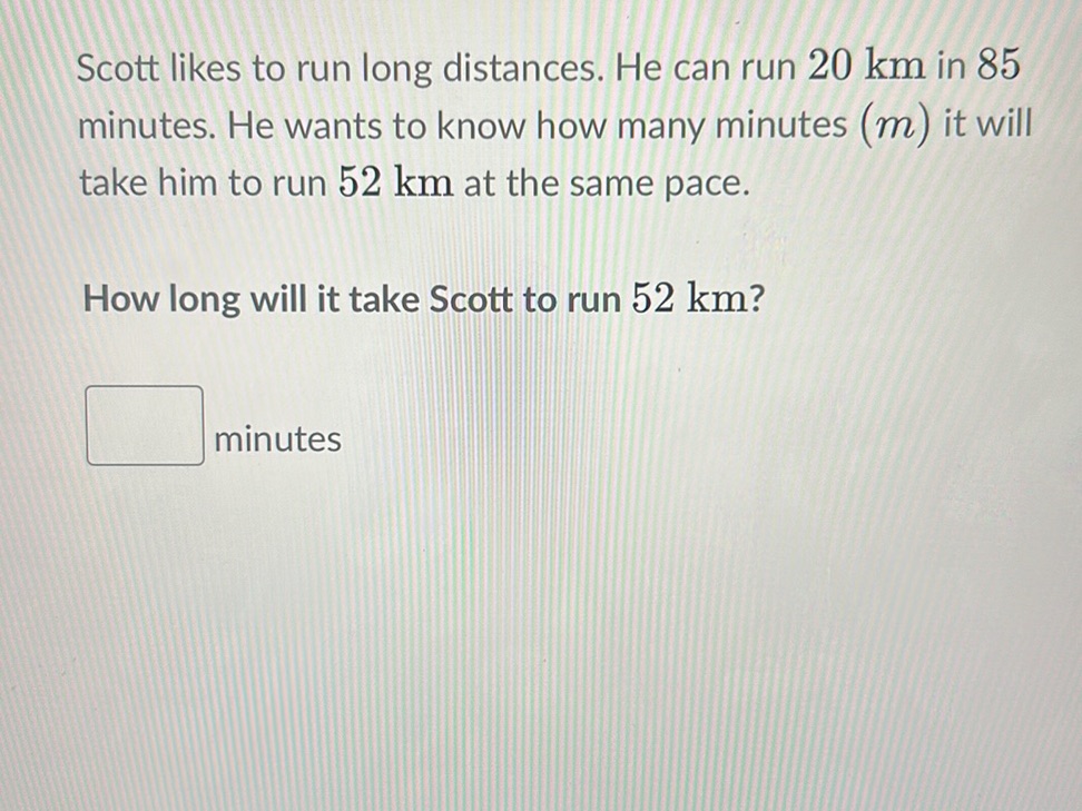 Scott likes to run long distances. He can