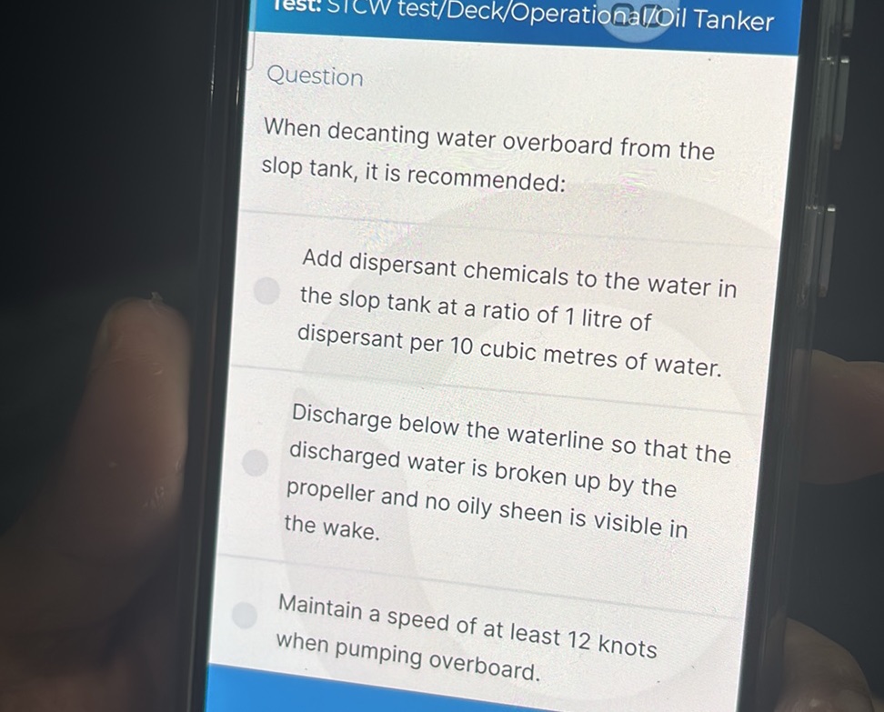 test/Deck/Operationa(ZOil Tanker Question | StudyX