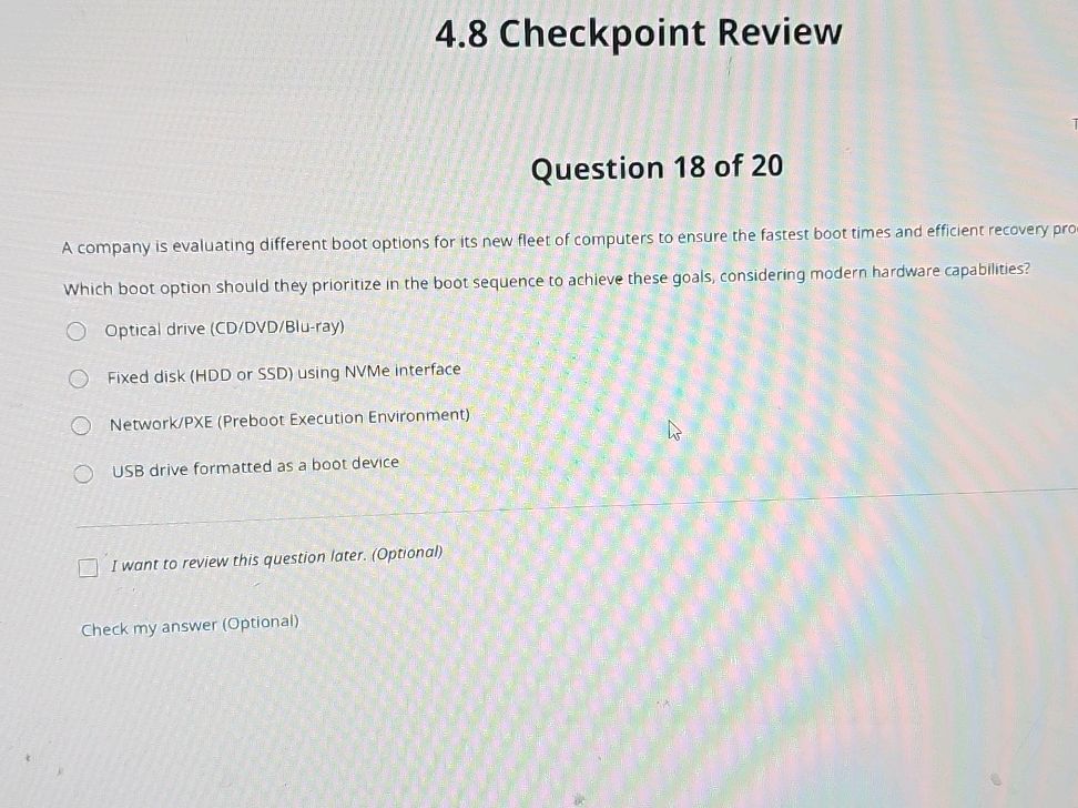 4.8 Checkpoint Review Question 18 of 20 A | StudyX
