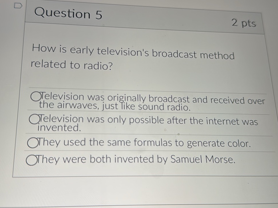 Telecasting Methods How is early television's broadcast method