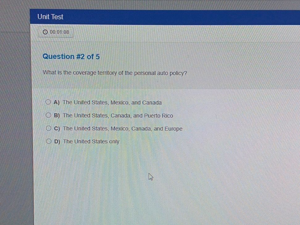 Unit Test 00:01:08 Question \#2 of 5 What | StudyX