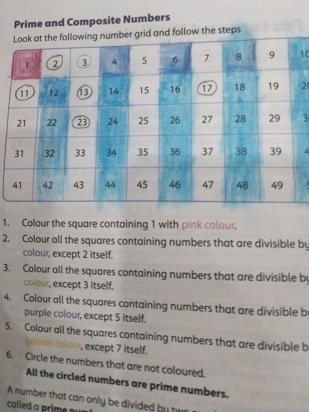 Look at the following number grid and follow | StudyX