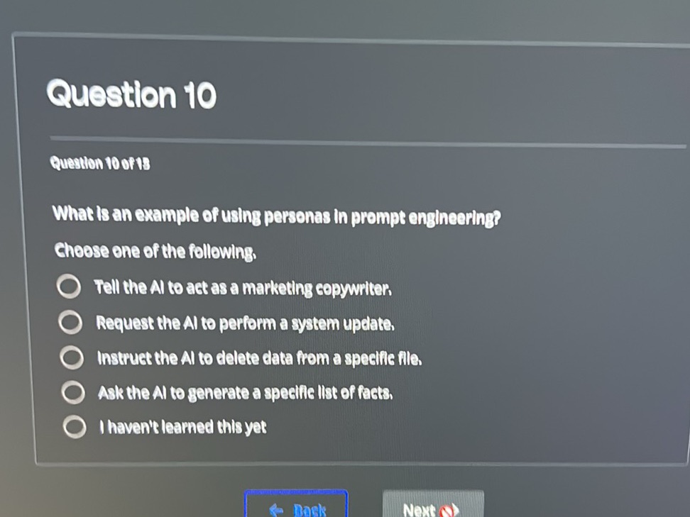 What is an example of using personas in