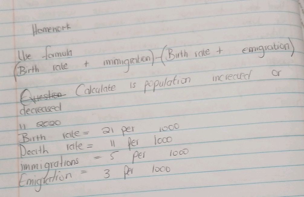 Mennonite Birth Rates Homenork Use formula (Birth rate + | StudyX